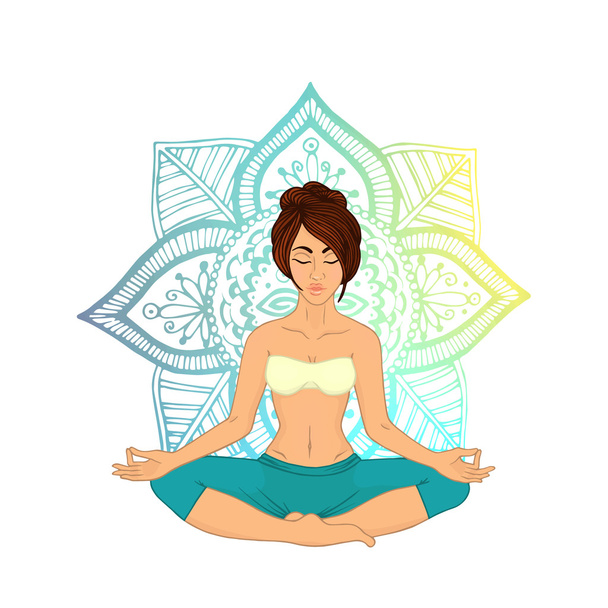 yoga vector image - Διάνυσμα, εικόνα