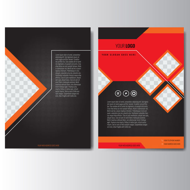 Creative red annual report Leaflet Brochure Flyer template A4 size - Vector, Image
