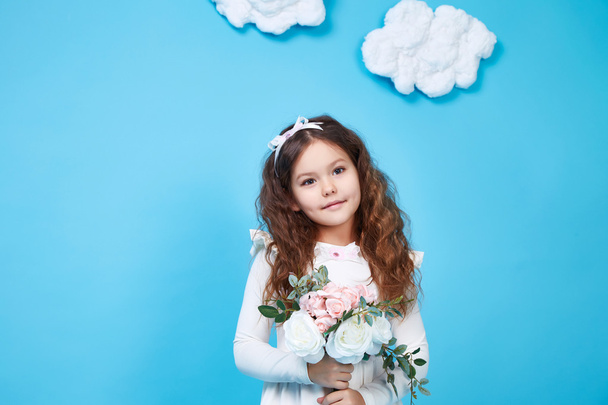 Children kids fashion dress little girl cute smile flower - Fotografie, Obrázek