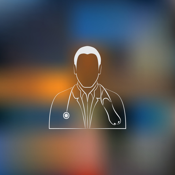 Dottore con icona dello stetoscopio
 - Vettoriali, immagini