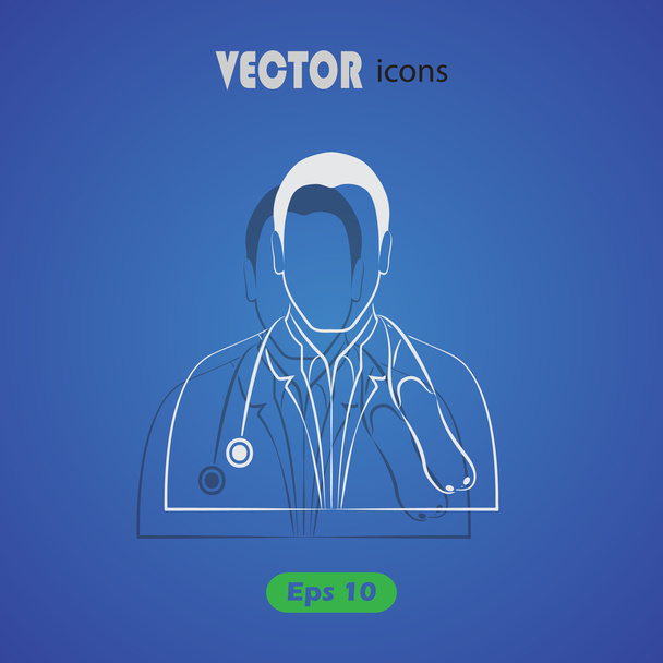 Doutor com ícone de estetoscópio
 - Vetor, Imagem