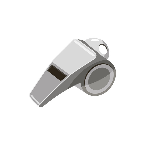 Metal whistle icon, cartoon style - Vector, imagen