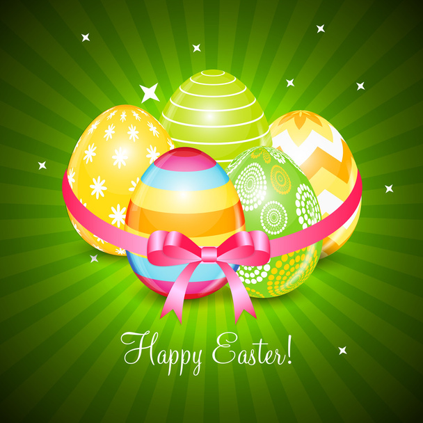 Beautiful Easter Egg Background Vector Illustration - Vector, imagen