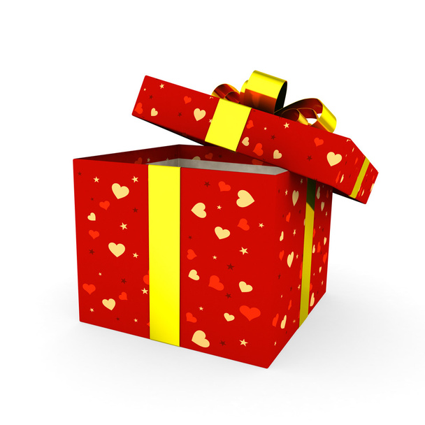 Open red gift box - 写真・画像