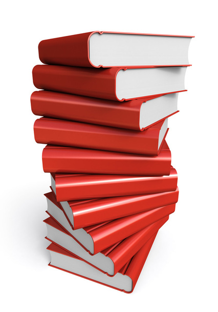 Stack of red books - Foto, Imagem