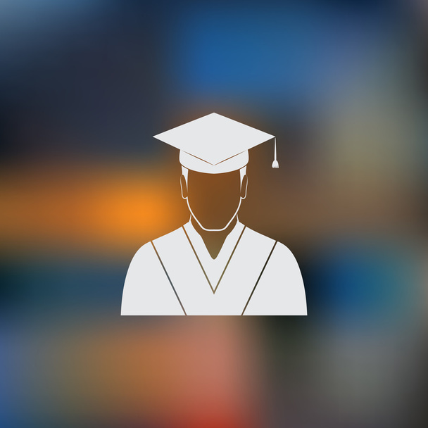 Απόφοιτος φοιτητής. Εικονίδιο του φορέα - Διάνυσμα, εικόνα