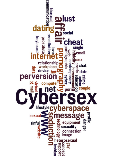 サイバー セックス、単語雲の概念 - 写真・画像