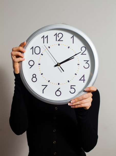 Woman with clock - Photo, Image