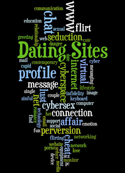 Dating Sites, word cloud concept 3 - Photo, Image