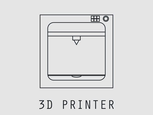 3d printer icon from the geometric lines. Vector. - Vector, Image