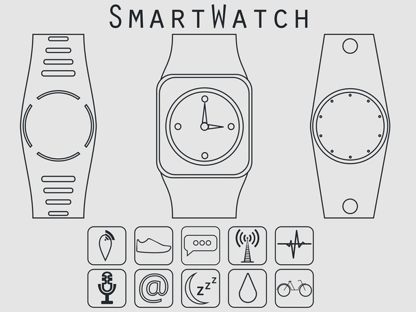 Smart Watches, Fitness-Tracker. Symbol aus den geometrischen Linien. Vektor. - Vektor, Bild