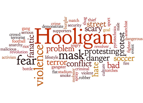 Hooligan woord wolk, word cloud concept 2 - Foto, afbeelding
