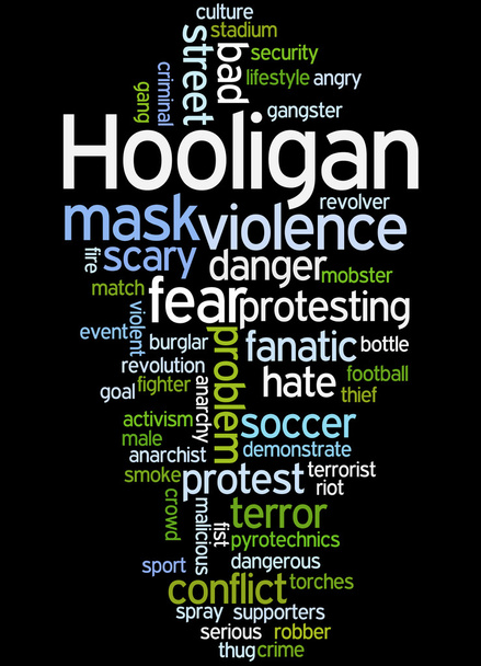 Hooligan woord wolk, word cloud concept 6 - Foto, afbeelding