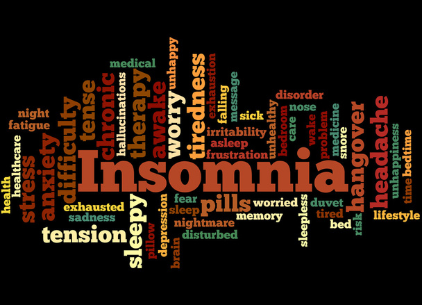 Insomnia, word cloud concept 5 - Photo, Image