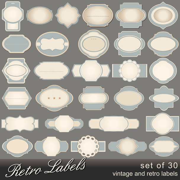 Set of old labels - Vector, Image