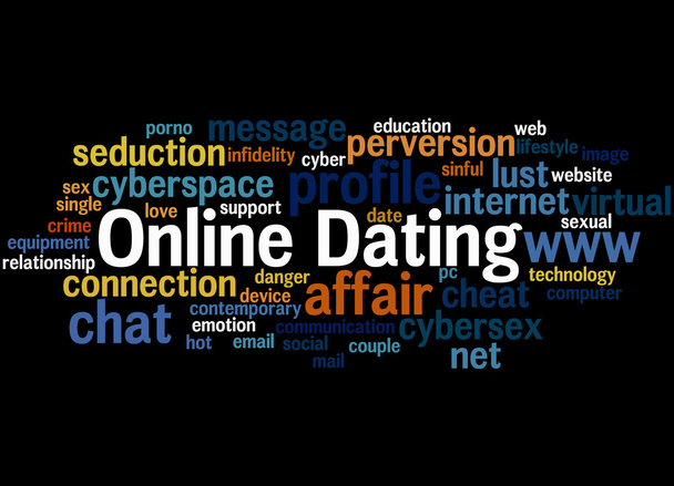 Online Dating, word cloud concept 9 - Photo, Image