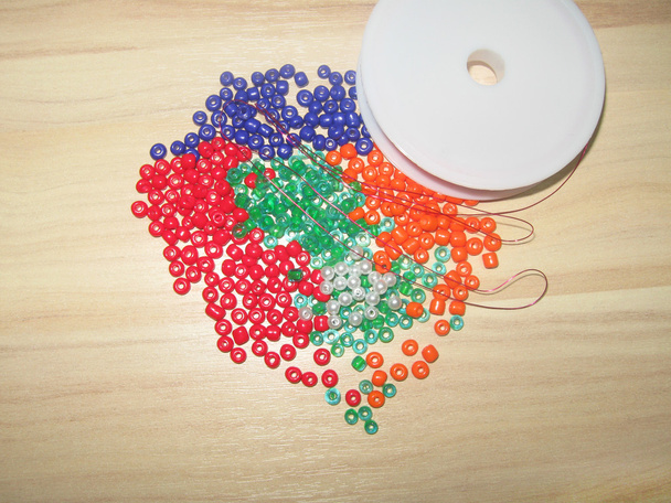 Colorful beads and wire - Photo, Image