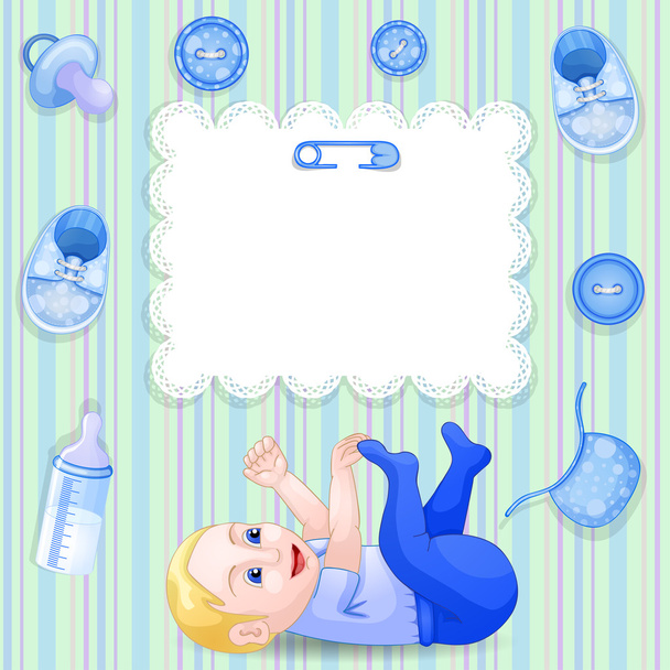 Baby zuhanyzó kártya baba objektumokkal - Fotó, kép