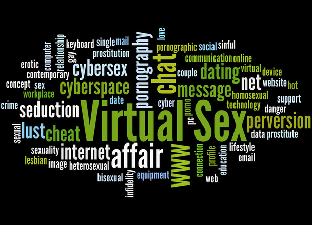 Virtual Sex, word cloud concept 6 - Photo, Image