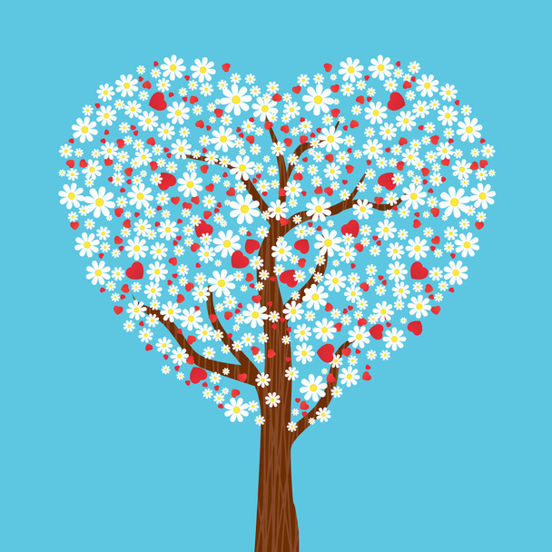 Kvetoucí strom lásky. Vektor - Vektor, obrázek