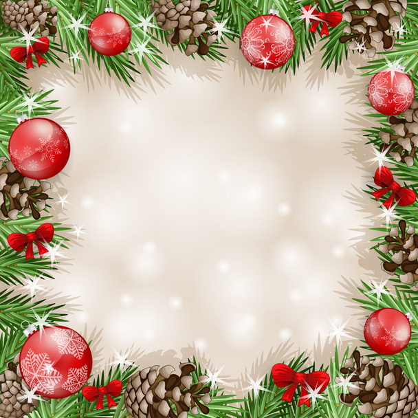 Arrière-plan avec boules de Noël - Photo, image