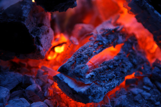 fire in fireplace - 写真・画像