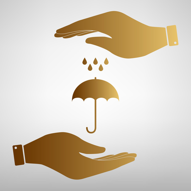 Зонтик с капельками воды
 - Вектор,изображение
