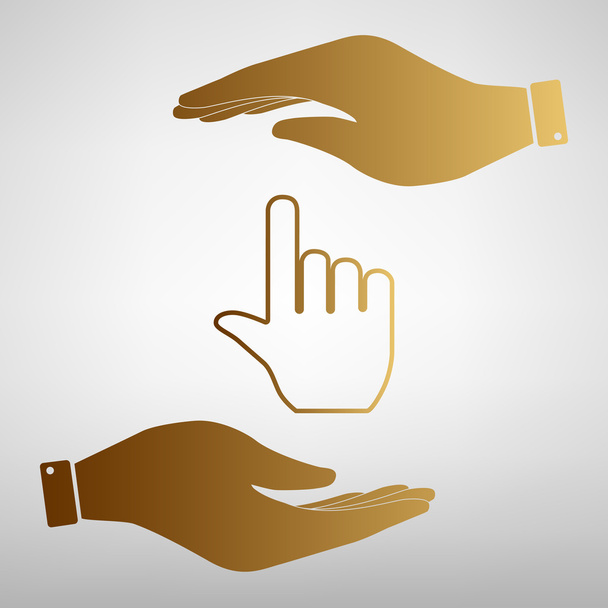 Hand sign Golden Effect. - Vector, Image