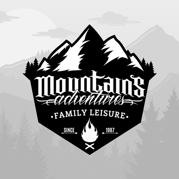 vecteur montagne et aventures en plein air logo - Vecteur, image