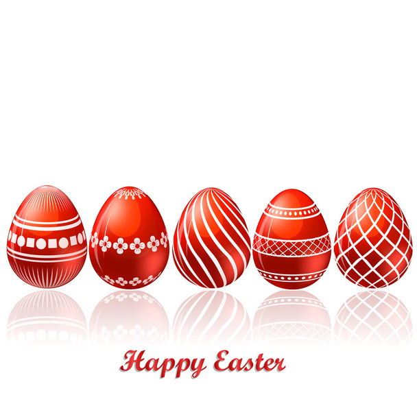 Easter red eggs card - Фото, изображение