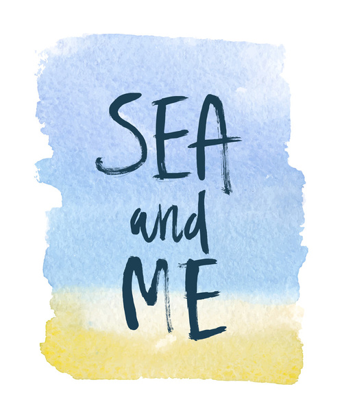Motivation poster "Sea and me" Abstract background - Вектор,изображение