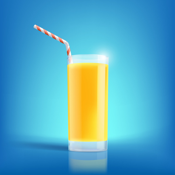 Glass of fresh squeezed orange juice - Vetor, Imagem