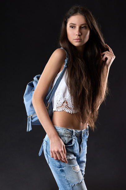 Fashion girl model posing in the studio - Fotografie, Obrázek