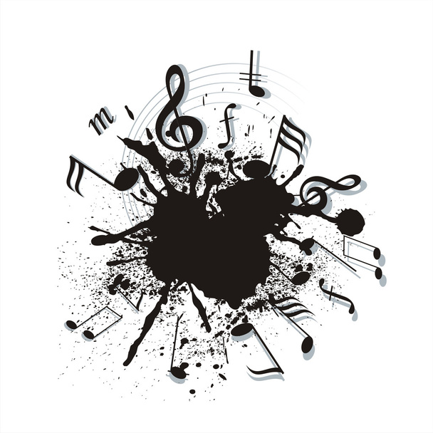 Music notes twisted into a spiral - Vector, imagen