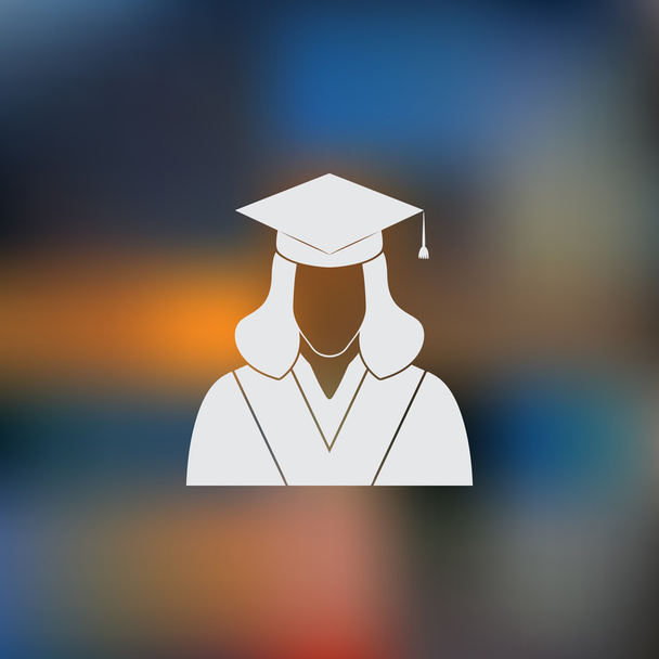 Απόφοιτος φοιτητής. Εικονίδιο του φορέα - Διάνυσμα, εικόνα