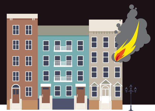 アパート火災の危険性 - ベクター画像