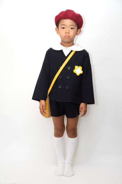 Japanese boy in school uniform (6 years old) - Photo, Image