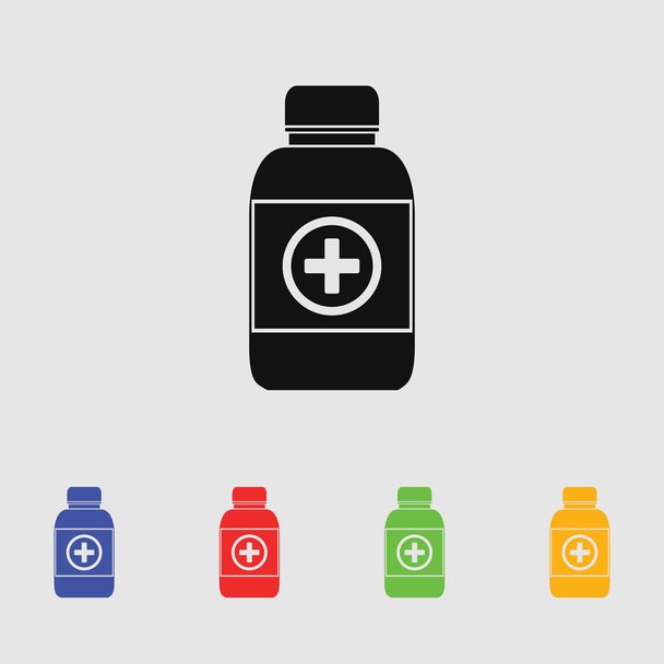 A gyógyszer palack ikonja - Vektor, kép