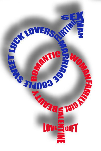 Símbolo masculino e feminino do texto
 - Foto, Imagem
