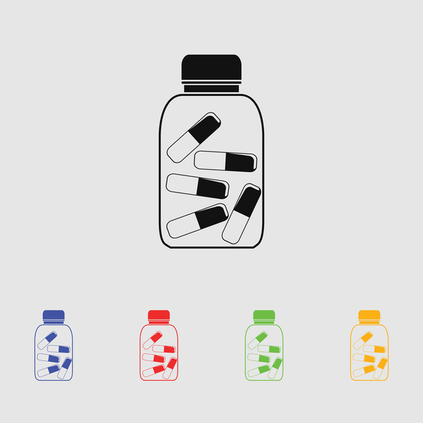 χάπια εικονίδιο μπουκάλι - Διάνυσμα, εικόνα