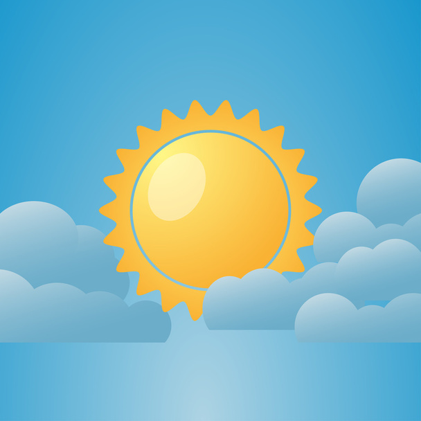 Illustration of weather conditions. Partly Cloudy - Vector, Image
