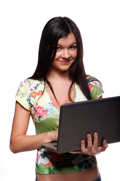 College girl with laptop - Photo, Image