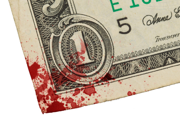 Μας ένα δολάριο νομοσχέδιο, εσωτερικη, αίμα - Φωτογραφία, εικόνα