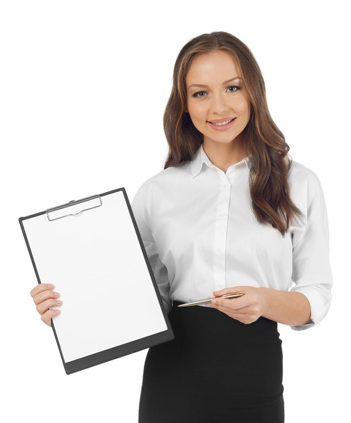 Business woman with clipboard - Photo, Image
