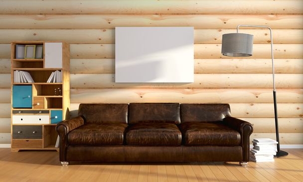Modern bright interior . 3D rendering - Photo, Image