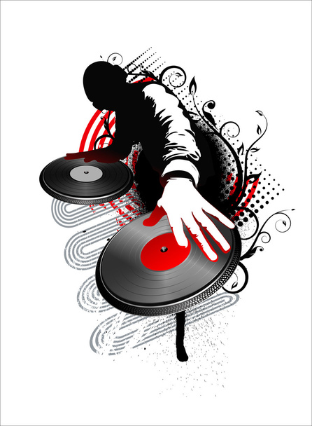 DJ mix - rood - Vector, afbeelding