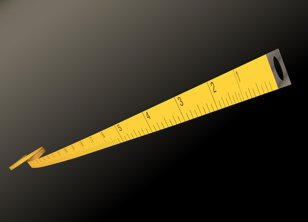Лента измерительная - дюймы
 - Вектор,изображение