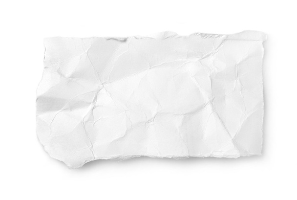 Zmačkaný papír na bílém pozadí - Fotografie, Obrázek