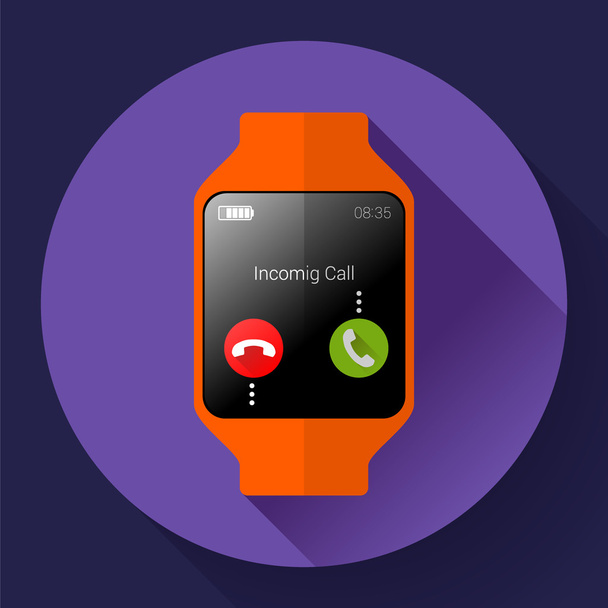 Modern smart watch icon. Flat design style - Vector, Image