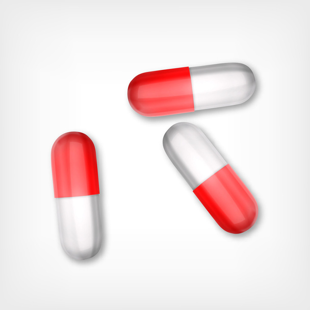 Pills. Top view. - Vector, Image